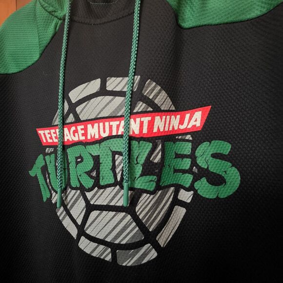 Nickelodeon Teenage Mutant Ninja Turtles Hoodie Mens Large Black Green 90's - Picture 2 of 9